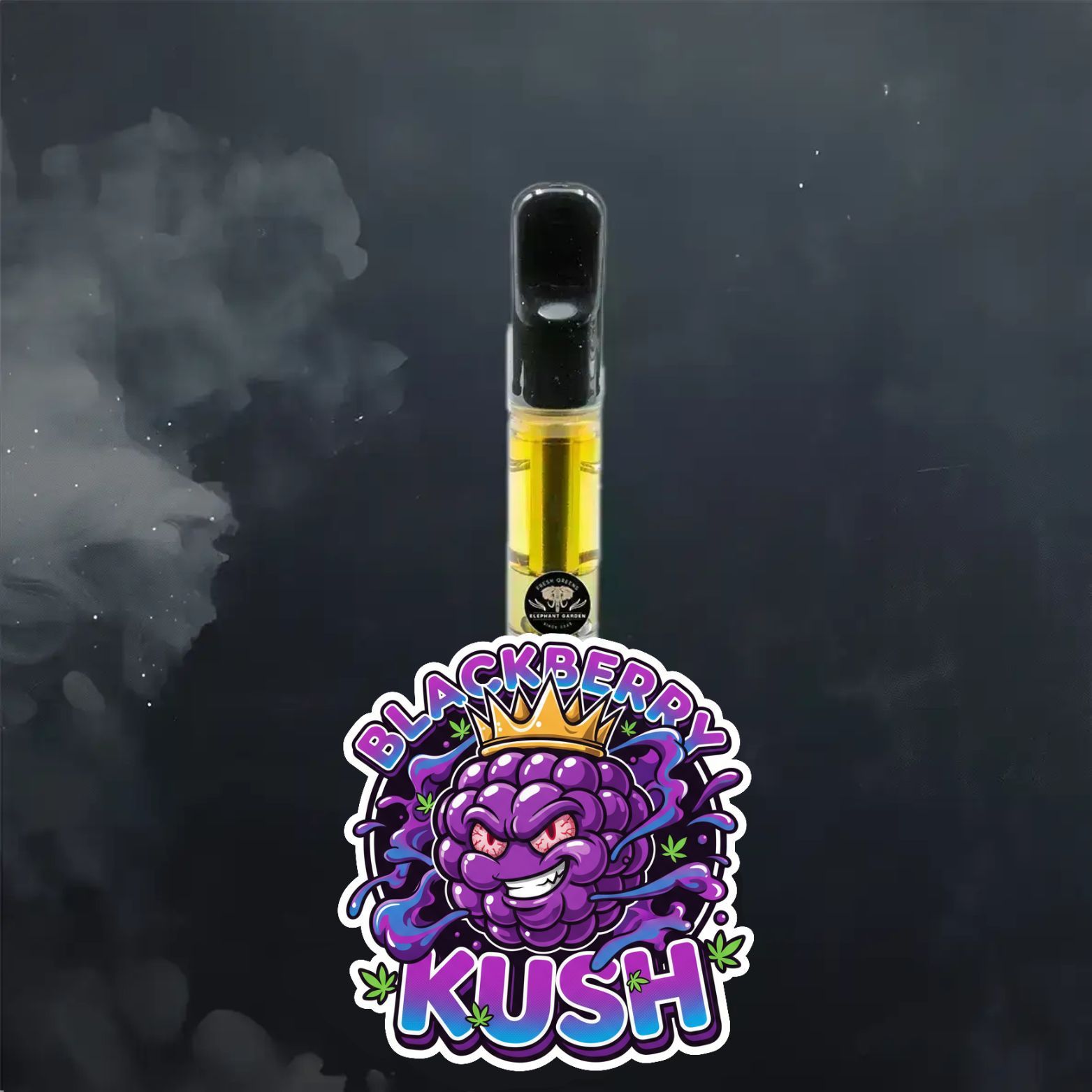 Blackberry Kush vape cartridge from Elephant Garden