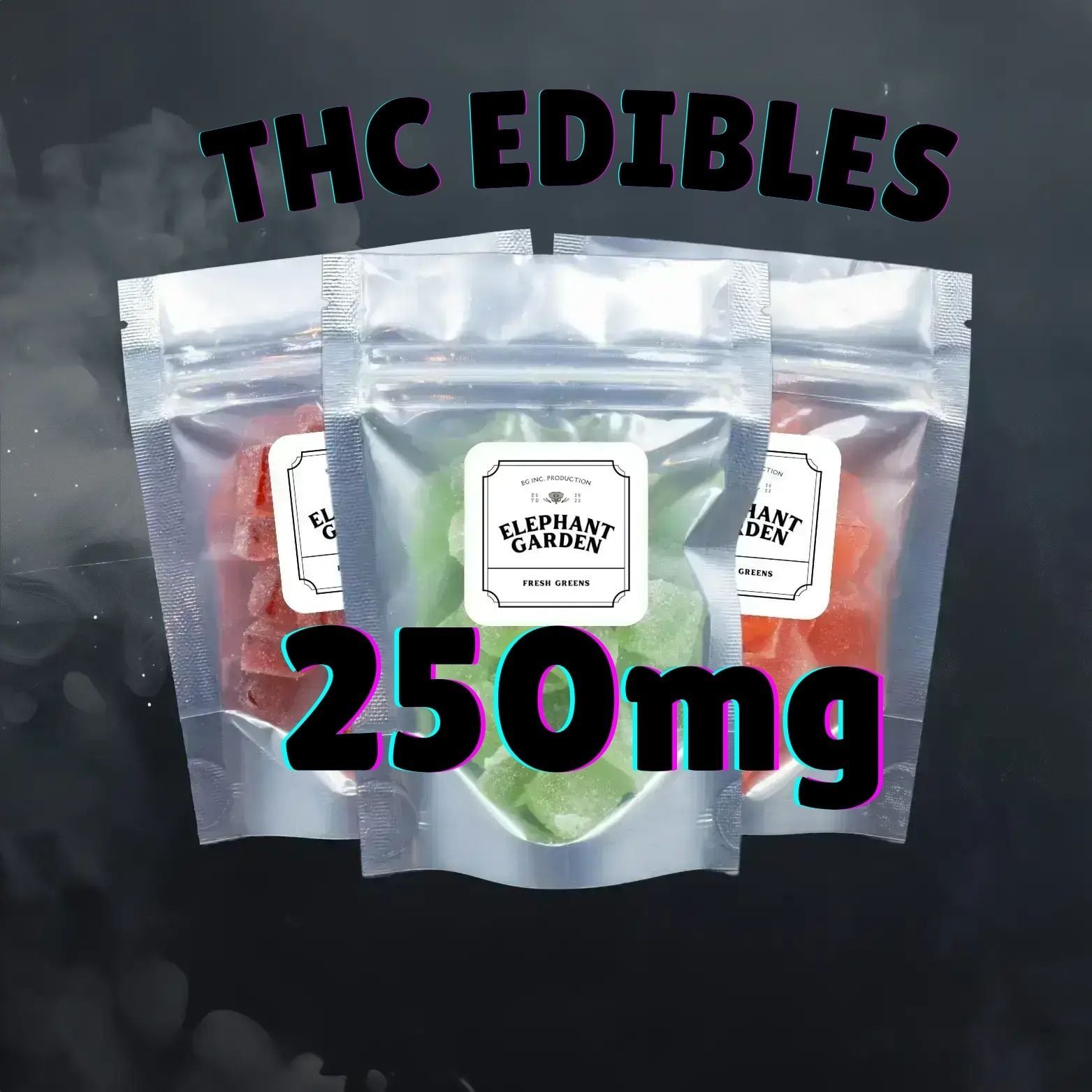 Premium 10mg THC edibles in a 25-pack (250mg total) from Elephant Garden