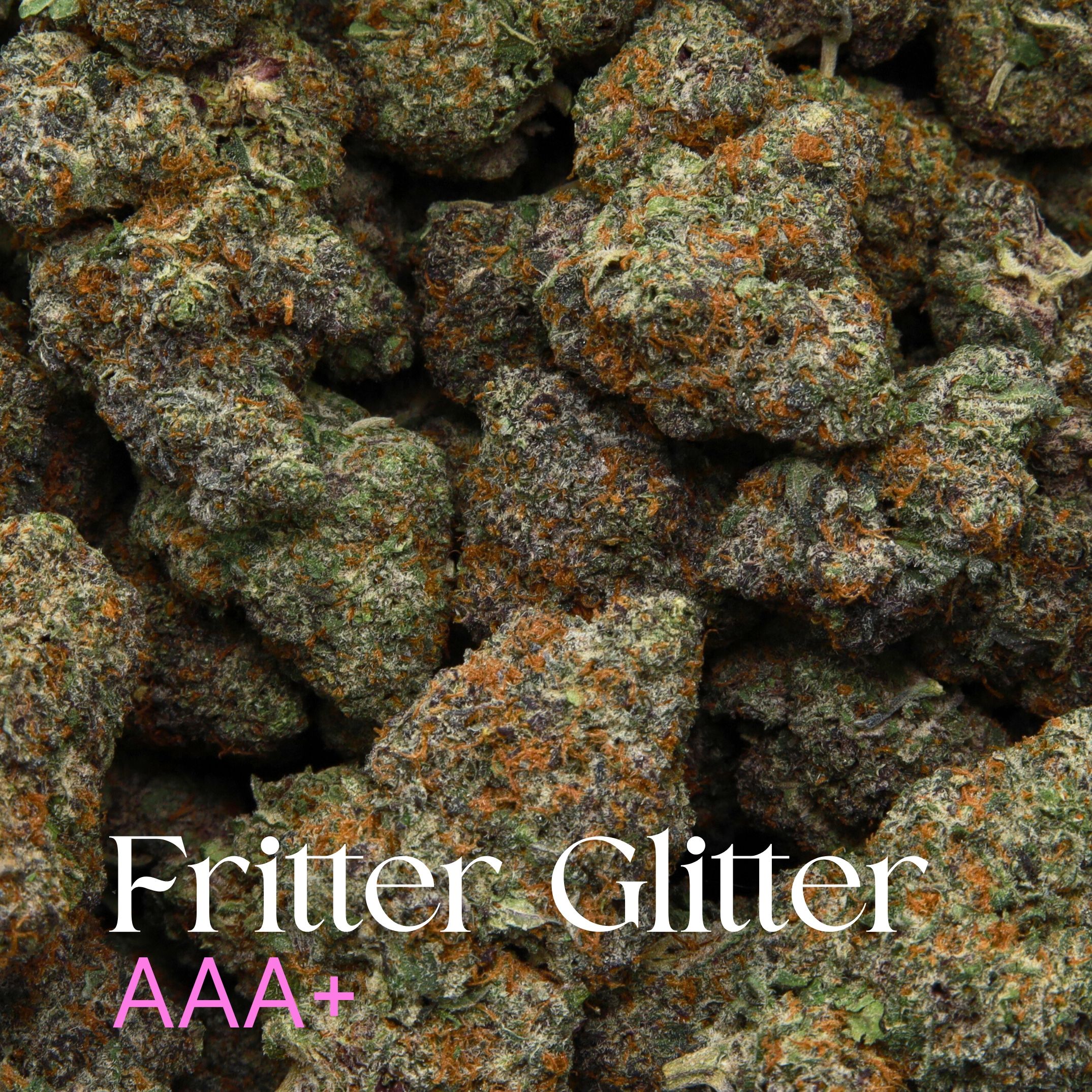 Multiple buds of Fritter Glitter cannabis from Elephant Garden