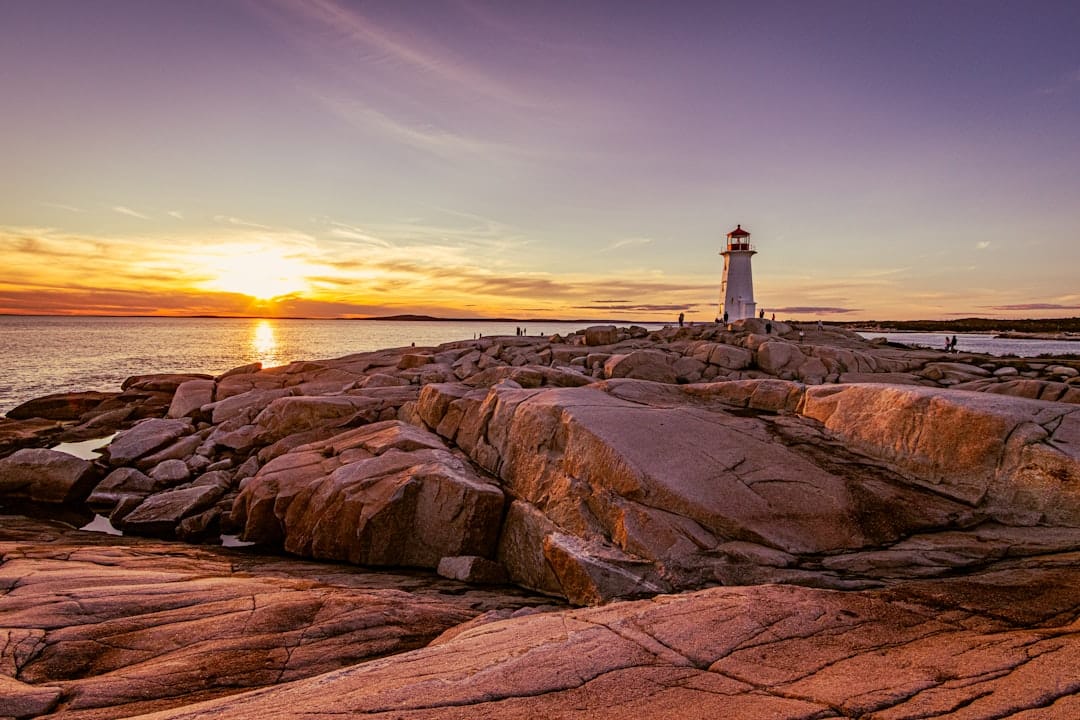 Lighthouse on the Atlantic Canadian coast near Dartmouth Nova Scotia