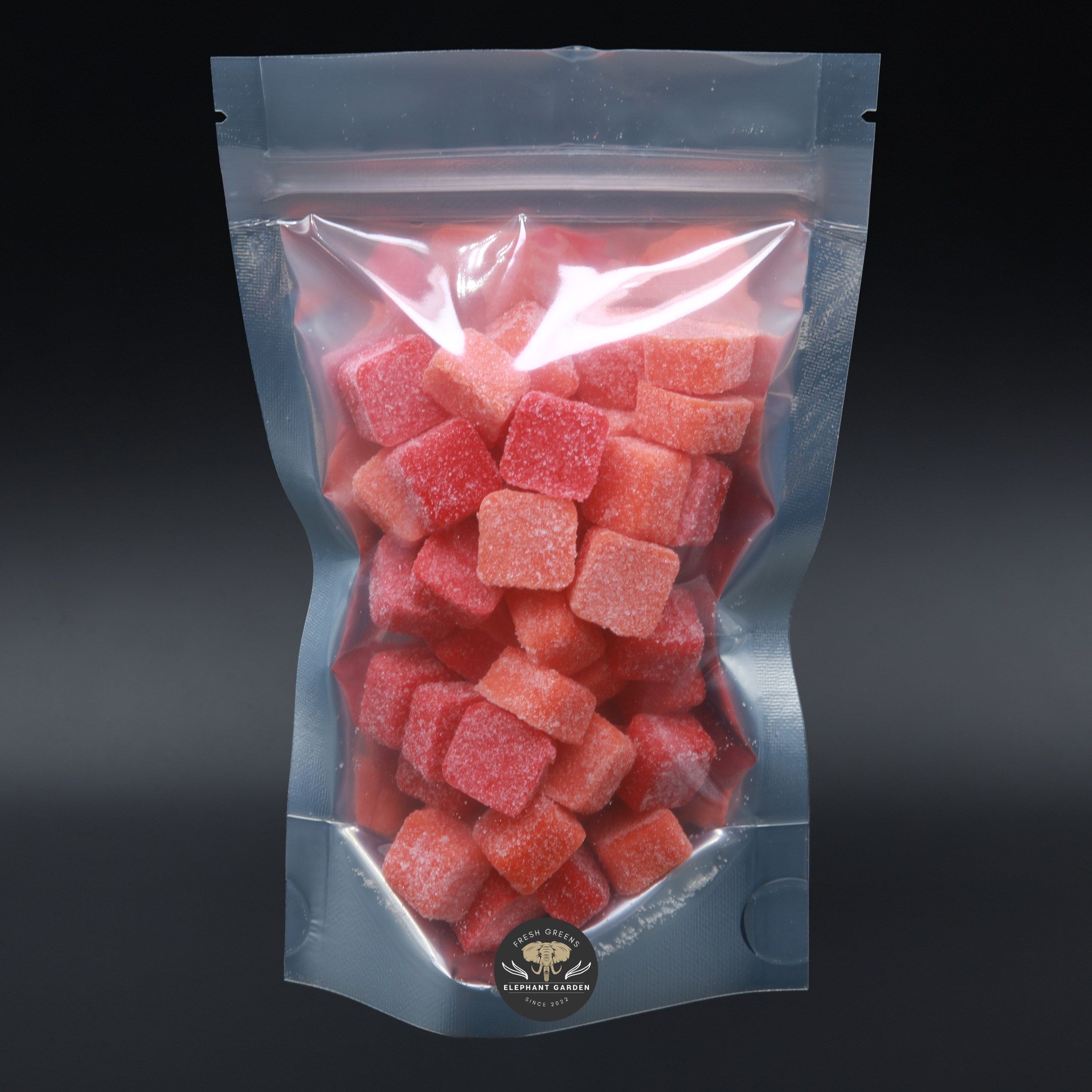 Strawberry Kiwi and Orange Creamsicle CBD 5000MG from Elephant Garden. Bag of mixed flavours of CBD edibles.