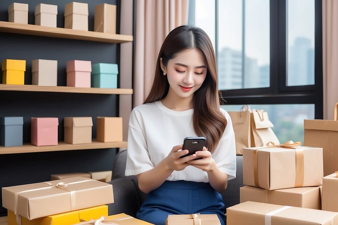 Shopping for cannabis online from home on a smartphone for convenient delivery in Canada