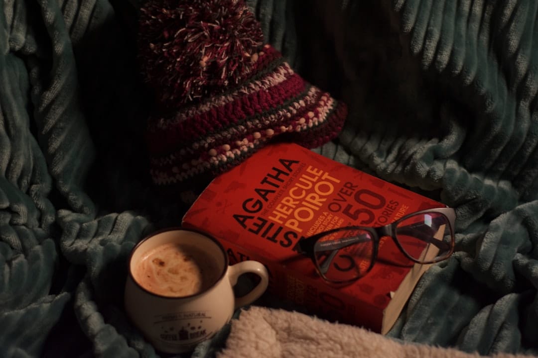 Cozy evening relaxation scene with coffee and a warm blanket