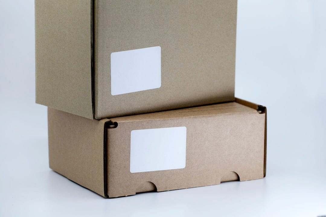 Plain brown cardboard shipping box used for discreet cannabis delivery in Canada