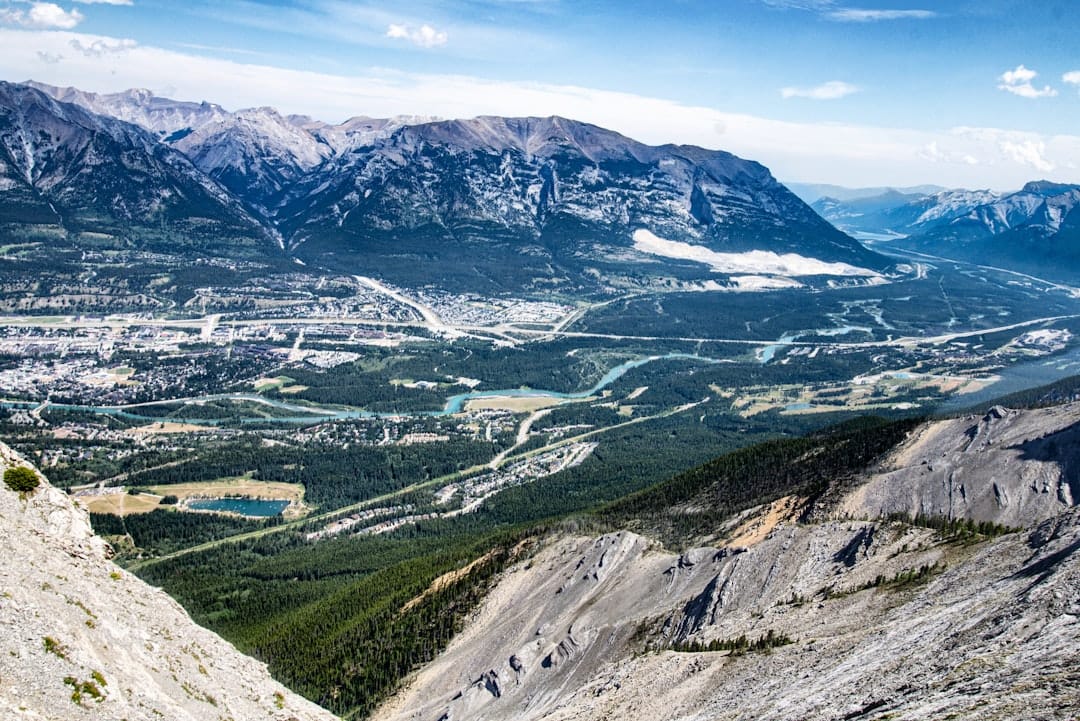 Outdoor mountain trail in the Canadian Rockies near Canmore Alberta