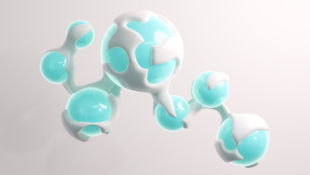 Abstract illustration of molecular structures representing terpene chemistry