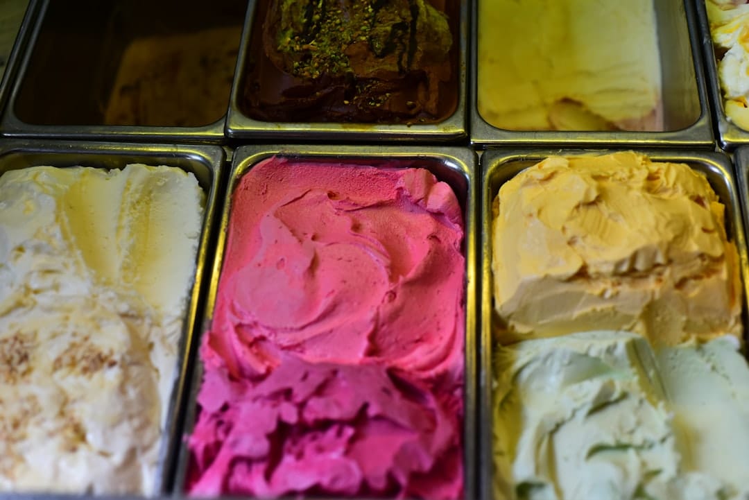 Colourful sherbet ice cream flavours representing the dessert cannabis strain family