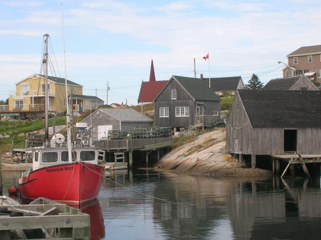 Fishing boats docked in a Saint John New Brunswick harbour near the Bay of Fundy