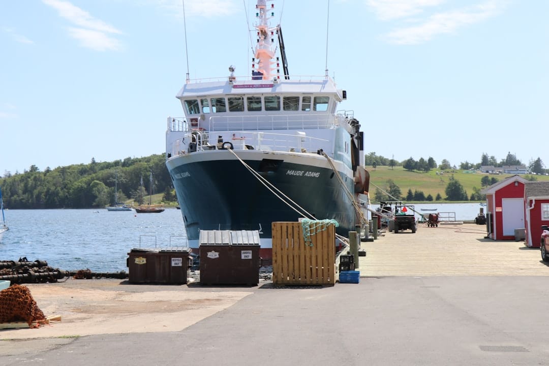 Bluenose II schooner docked at the historic Lunenburg waterfront in Nova Scotia