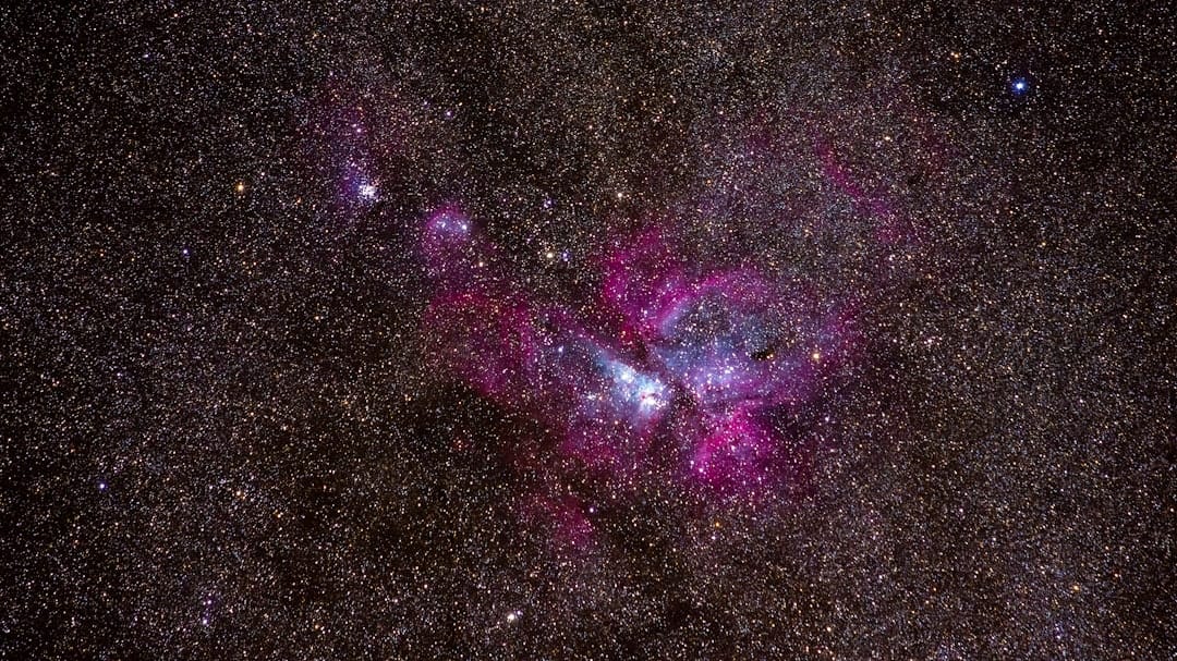 Purple and black galaxy nebula in deep space representing Death Star indica strain power