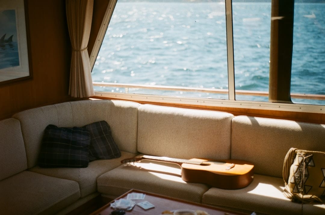 Comfortable sofa bathed in natural afternoon sunlight perfect for relaxing