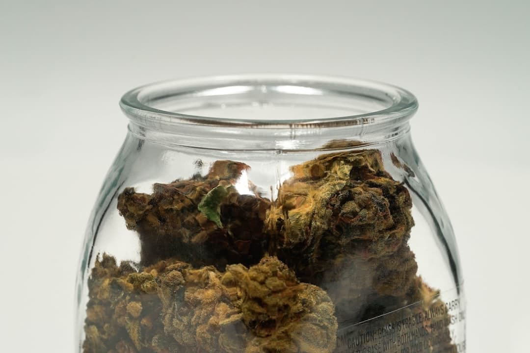 BC craft cannabis flower in a glass jar ready for delivery to Woodbridge Ontario