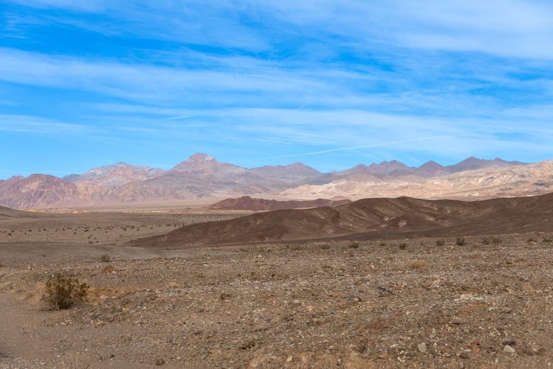 Desert landscape with rugged mountains evoking the harsh terrain that inspired the Death Valley OG cannabis strain