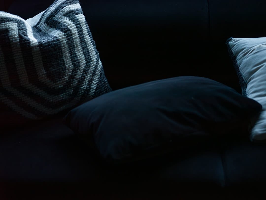 Cozy sofa with pillows perfect for a relaxing evening at home