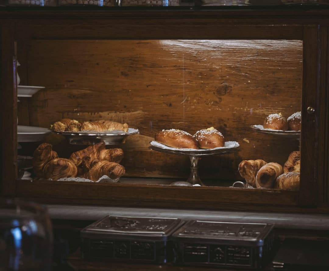 Italian bakery pastry display similar to those along Woodbridge Avenue in Vaughan