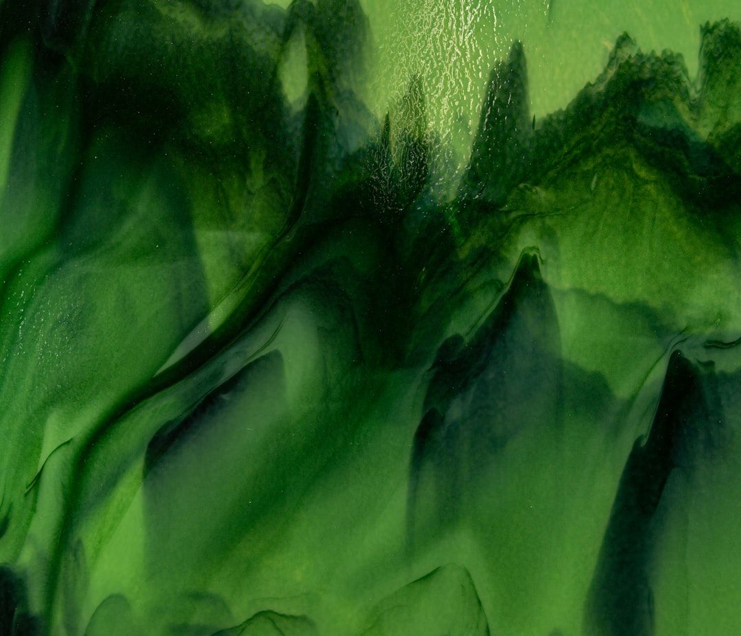 Close-up macro texture of green crystals similar to cannabis trichome structure