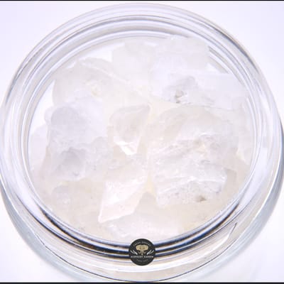 THC diamonds concentrate, close-up of crystalline THCA