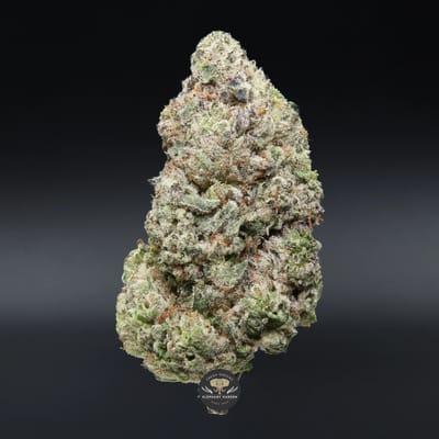 Donkey Butter AAA+ hybrid cannabis flower, close-up product photo of frosty buds