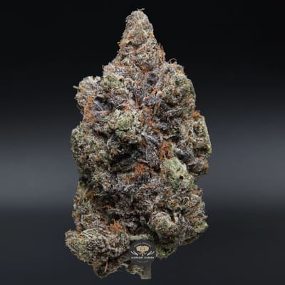 Mike Tyson indica flower, close-up product photo of the jar