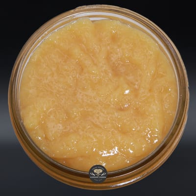 Orange Kush Live Resin concentrate, close-up product photo